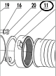 Кольцо уплотнительное гайки фланца TSS-PDST100E/Wrench pressure cap gasket TSS-PDST100E, №11 (33275-00016-00)