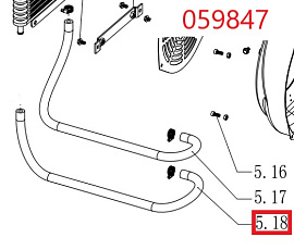 Трубка радиатора SDG 14000(..),LT292FE ( II ,560мм) (c 2025 г.) Lt / Engine oil pipe II 560mm (1.02.09.03.0010)